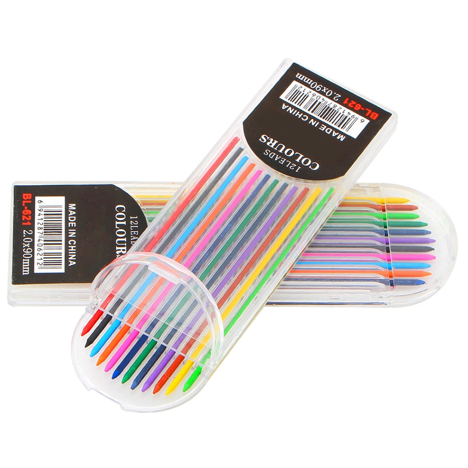 12 Color Mechanical Pencil Lead Set
