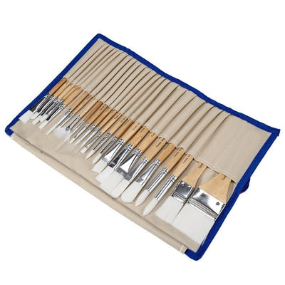 24 Piece Brush Set With Canvas Bag