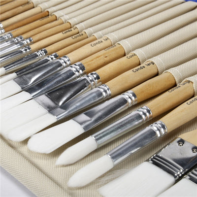 24 Piece Brush Set With Canvas Bag
