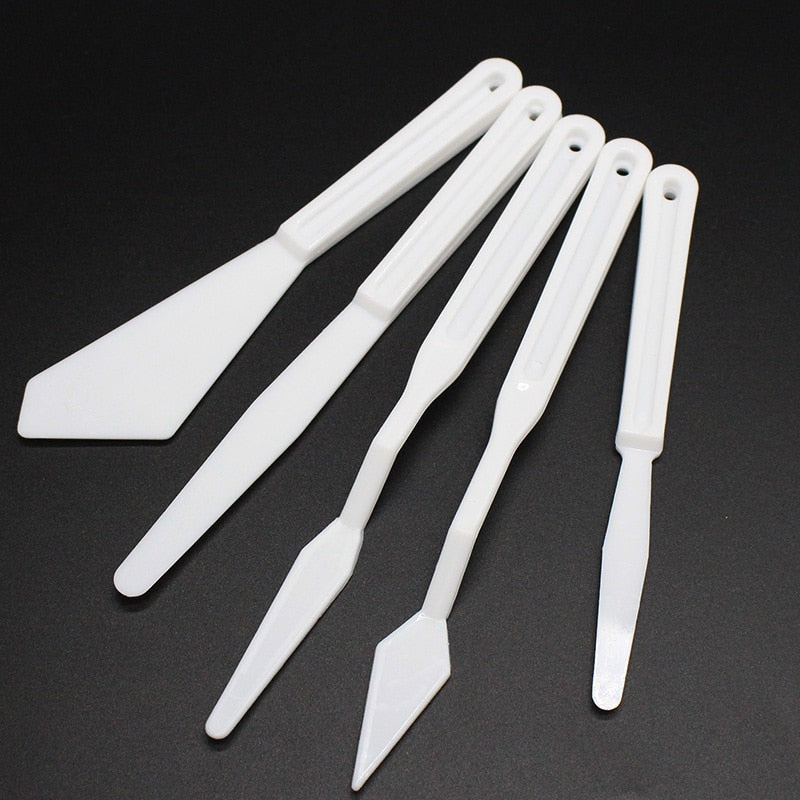 5 Piece Plastic Palette Knife Set - Zenartify