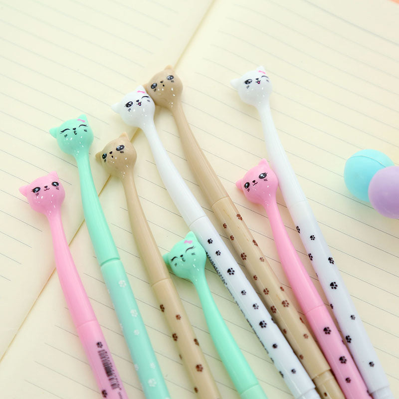 4 Pieces Cute Cat Gel Pen