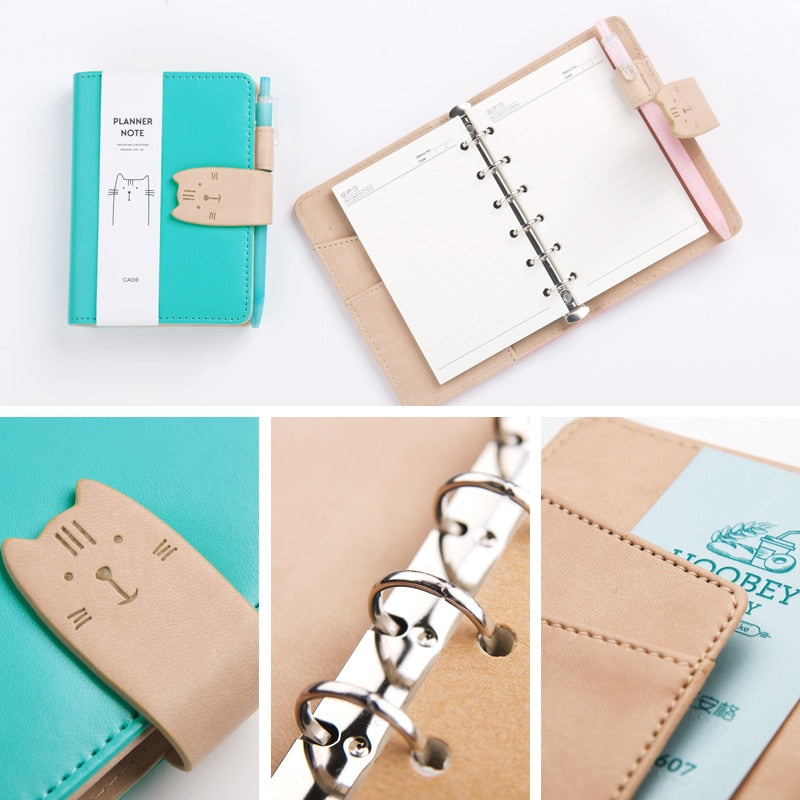 Kawaii Cat Leather Notebook