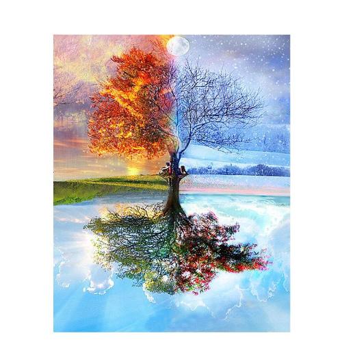 Four Seasons Tree Landscape - Painting By Numbers Kit