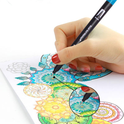 60 Color Dual Tip Brush Pen Set