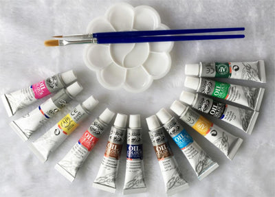 12 Color Oil Paint Set