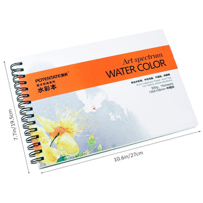 POTENTATE 300gsm 24 Sheets Watercolor Pad Sketch Notebook Water