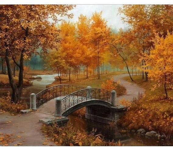 The Park on a Fall Day - Painting By Numbers Kit