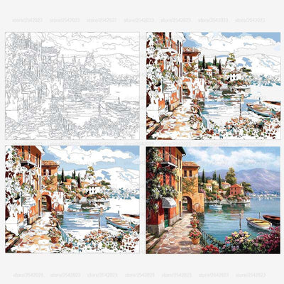 Seaside Town - Painting By Numbers Kit