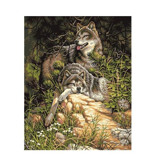 Lounging Wolves - Painting By Numbers Kit