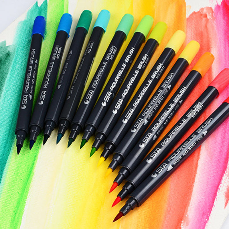 Boodschapper Reageren alias Sta Aquarelle Coloring Brush Pens - Zenartify