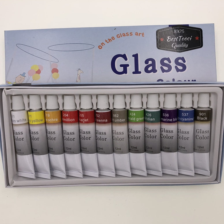 Glass Painting: 12 Color Acrylic Set