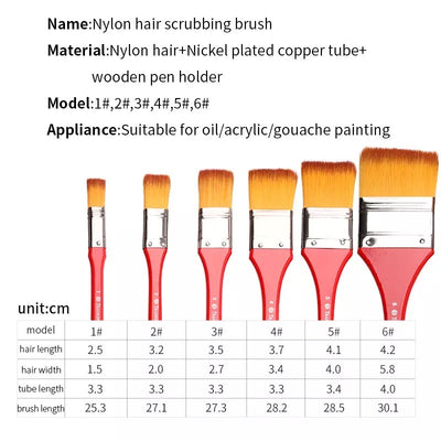 Flat Head Nylon Painting Brush