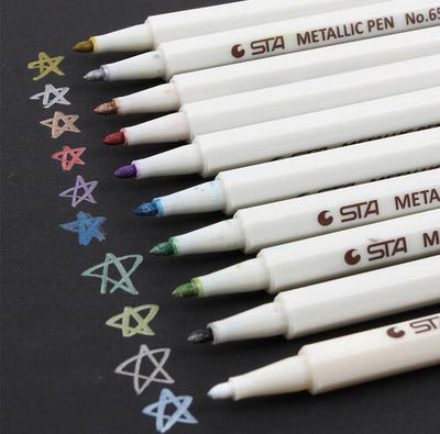 Sta Metallic Markers - 10 Vibrant Colors