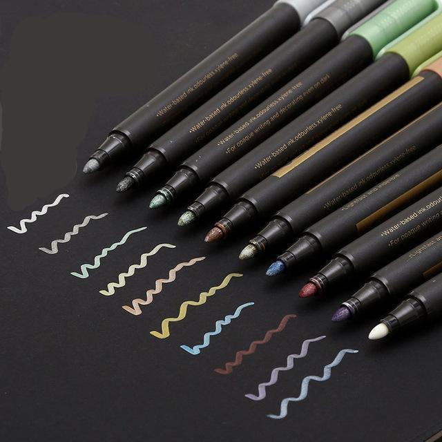 Sta Metallic Markers - 10 Vibrant Colors - Zenartify